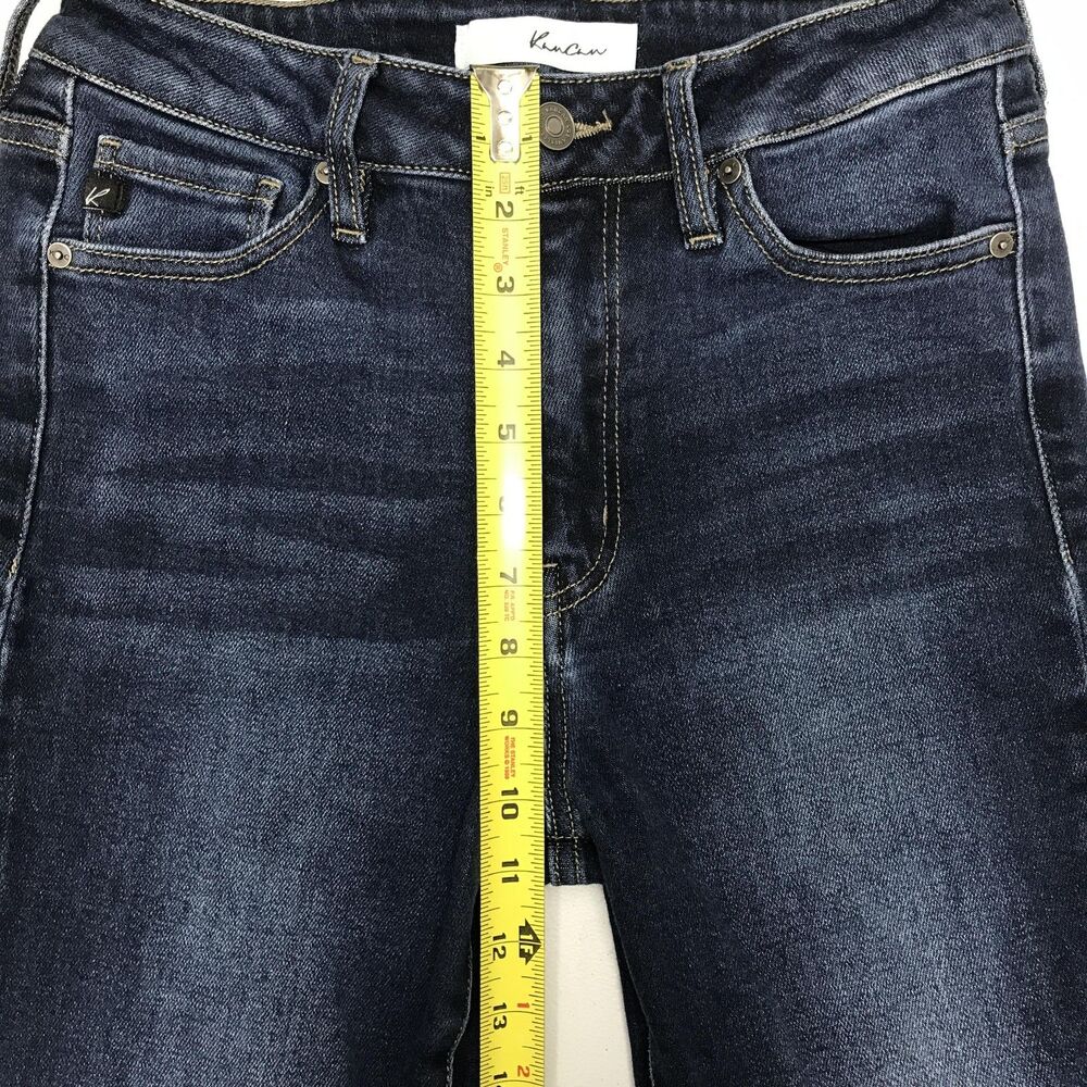 KanCan Jeans Juniors 9/28 Blue Dark Wash Mid Rise Flare Stretch Denim KC7124D - Picture 12 of 16